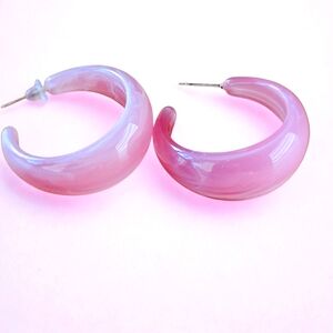HOOP MOBB Chic Pink Hoop Earrings